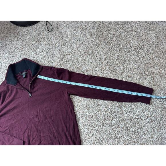 Banana Republic Cotton Cashmere Blend 1/4 Zip Sweater; SO SOFT!! Size M; Maroon - Picture 6 of 10